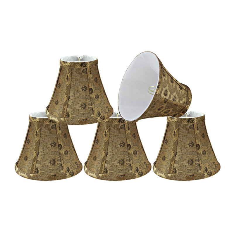 Bungalow Rose 5" H x 6" W Linen Bell Candelabra Shade ( Clip On ) in Pumpkin Gold Wayfair