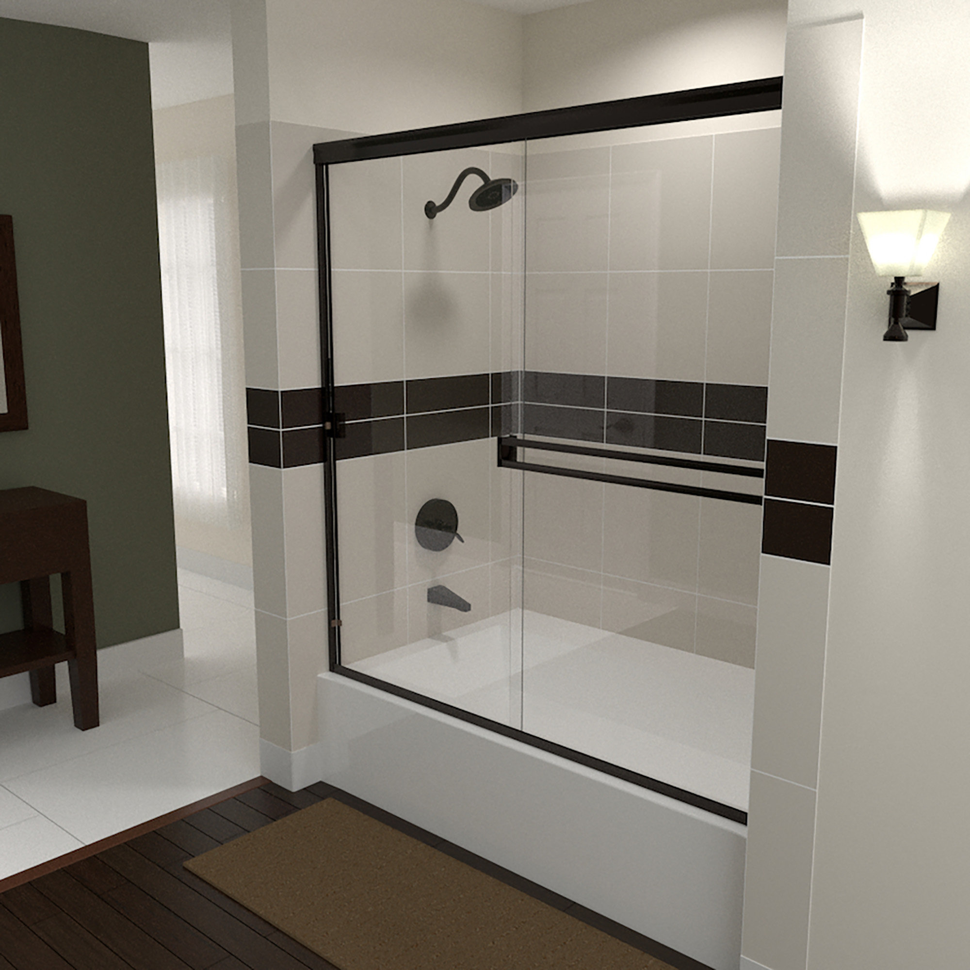 Arizona Shower Door 66 X 57 Bypass Semi Frameless Tub Door Wayfair