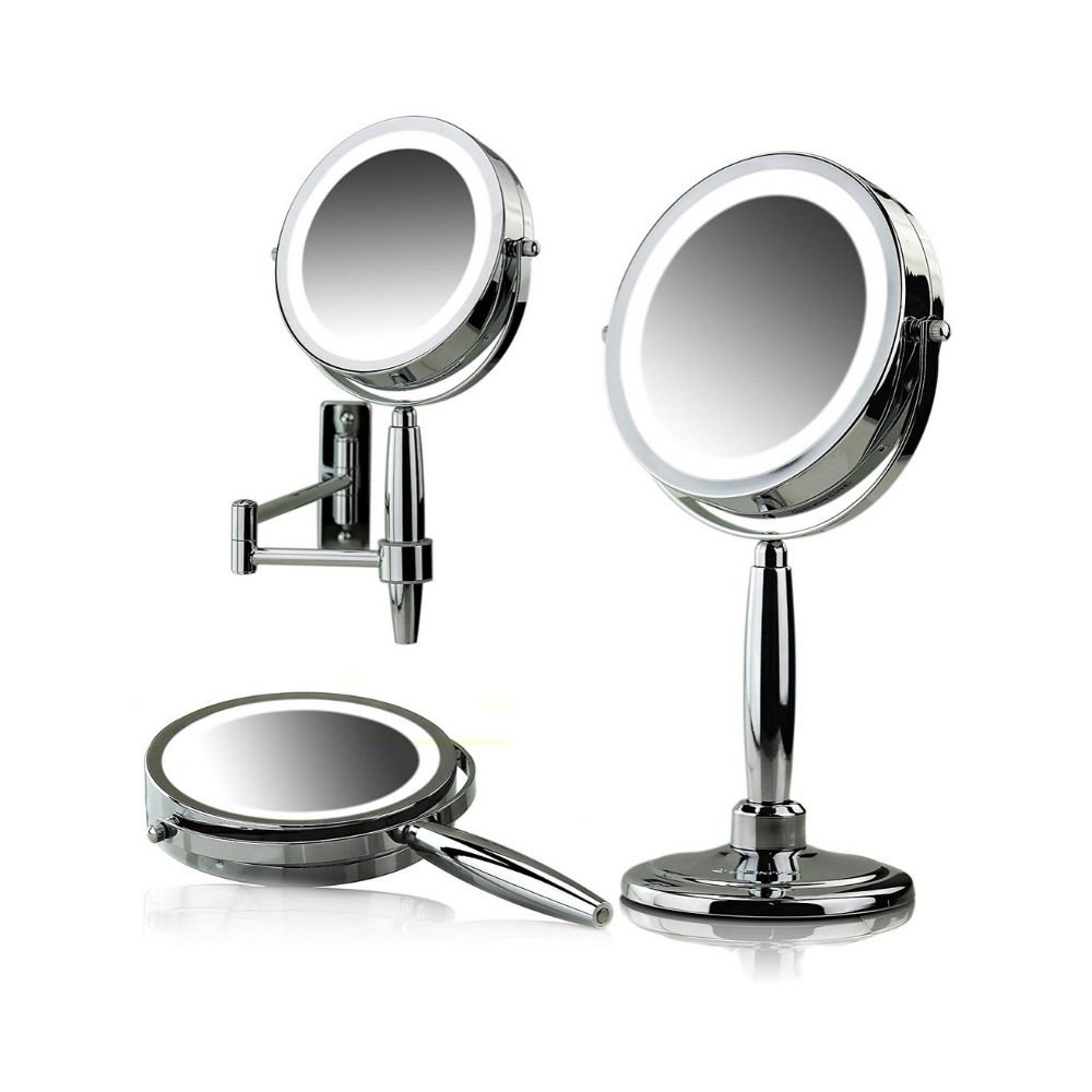 Ovente Modern & Contemporary Frameless Lighted Magnifying Makeup Mirror