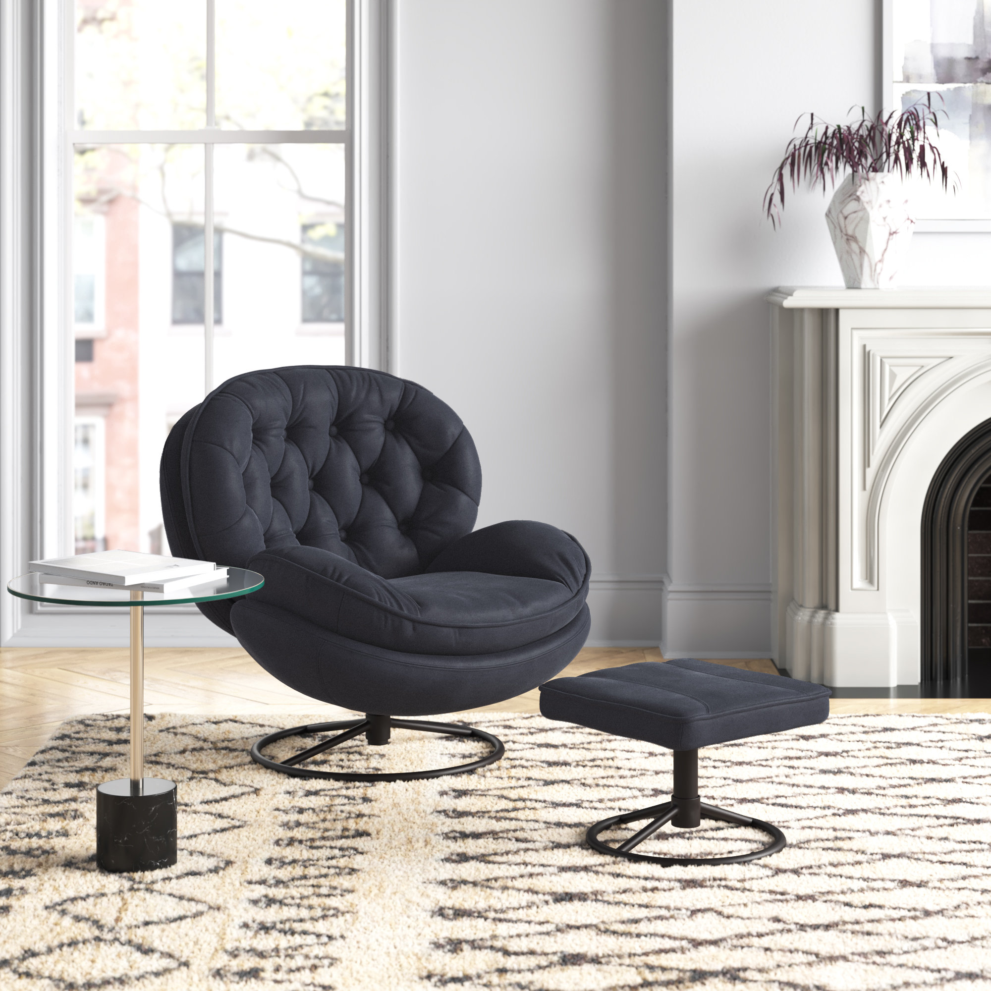 Mercury Row® Myler Upholstered Swivel Accent Chair & Reviews Wayfair