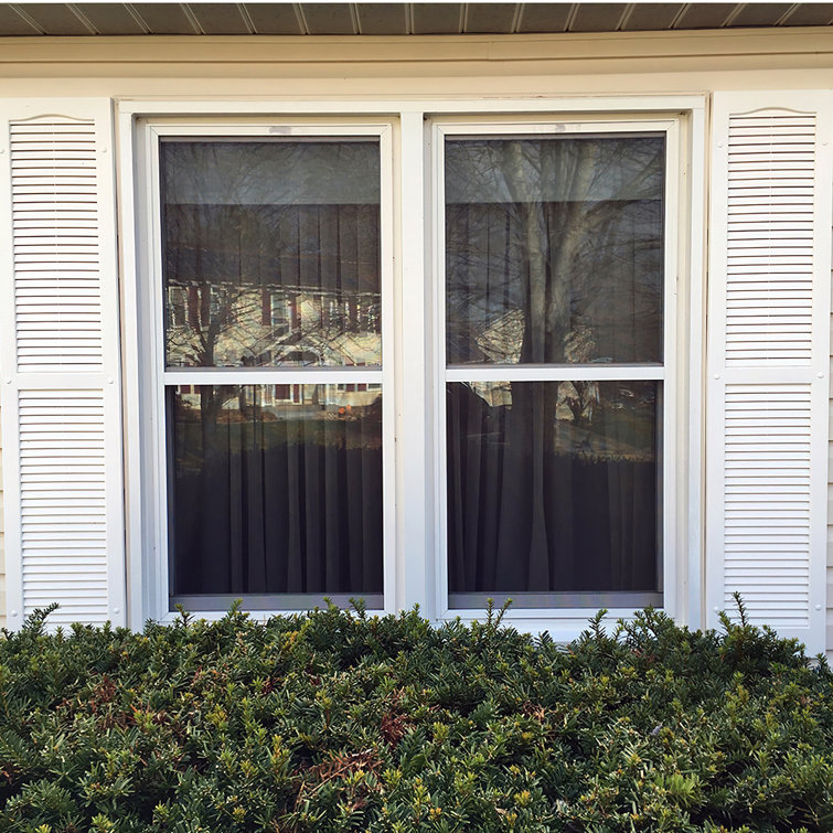 Ekena Millwork Lifetime Vinyl Standard Cathedral Top Center Mullion Open Louver Shutters Reviews Wayfair