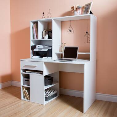 ternes computer floating desk with hutch