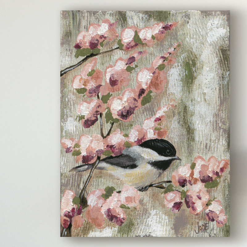 Charlton Home Cherry Blossom Bird I Acrylic Painting Print On