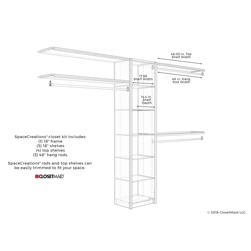 Closetmaid Spacecreations 44 W 115 W Closet System Reviews