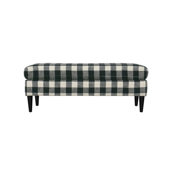 Gracie Oaks Bradford Large Decorative Bench With Pillow Top In Black Buffalo Check Reviews Wayfair Ca