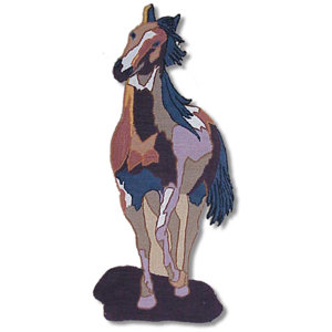 Wild Horses Single Horse Area Rug