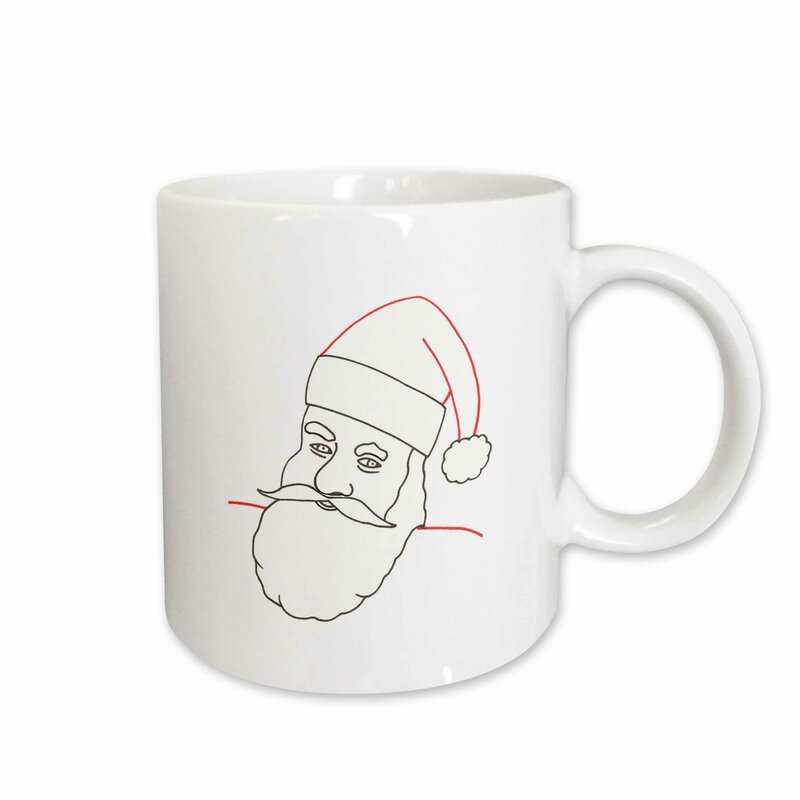 East Urban Home Santa Claus Outline Art Drawing Coffee Mug Wayfair