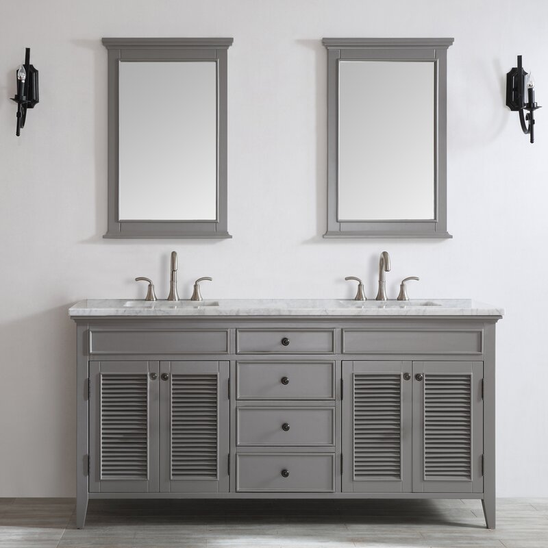 Laurel Foundry Modern Farmhouse Ensemble De Meuble Lavabo De Salle De Bain Double 73 Po Avec Miroir Grovetown Et Commentaires Wayfair Ca