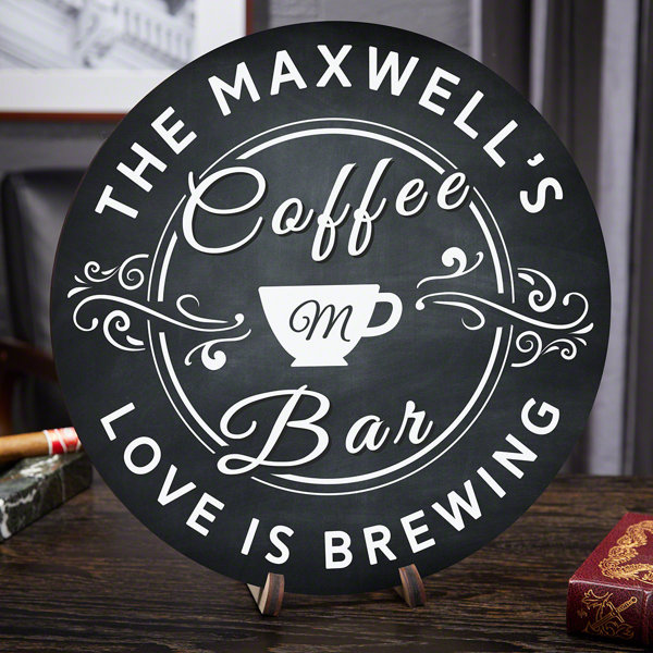 Winston Porter Love Is Brewing Personalized Coffee Bar Wall Decor