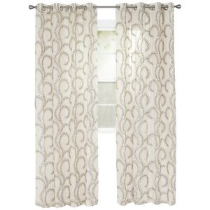 Eugene Damask Semi-Sheer Grommet Single Curtain Panel