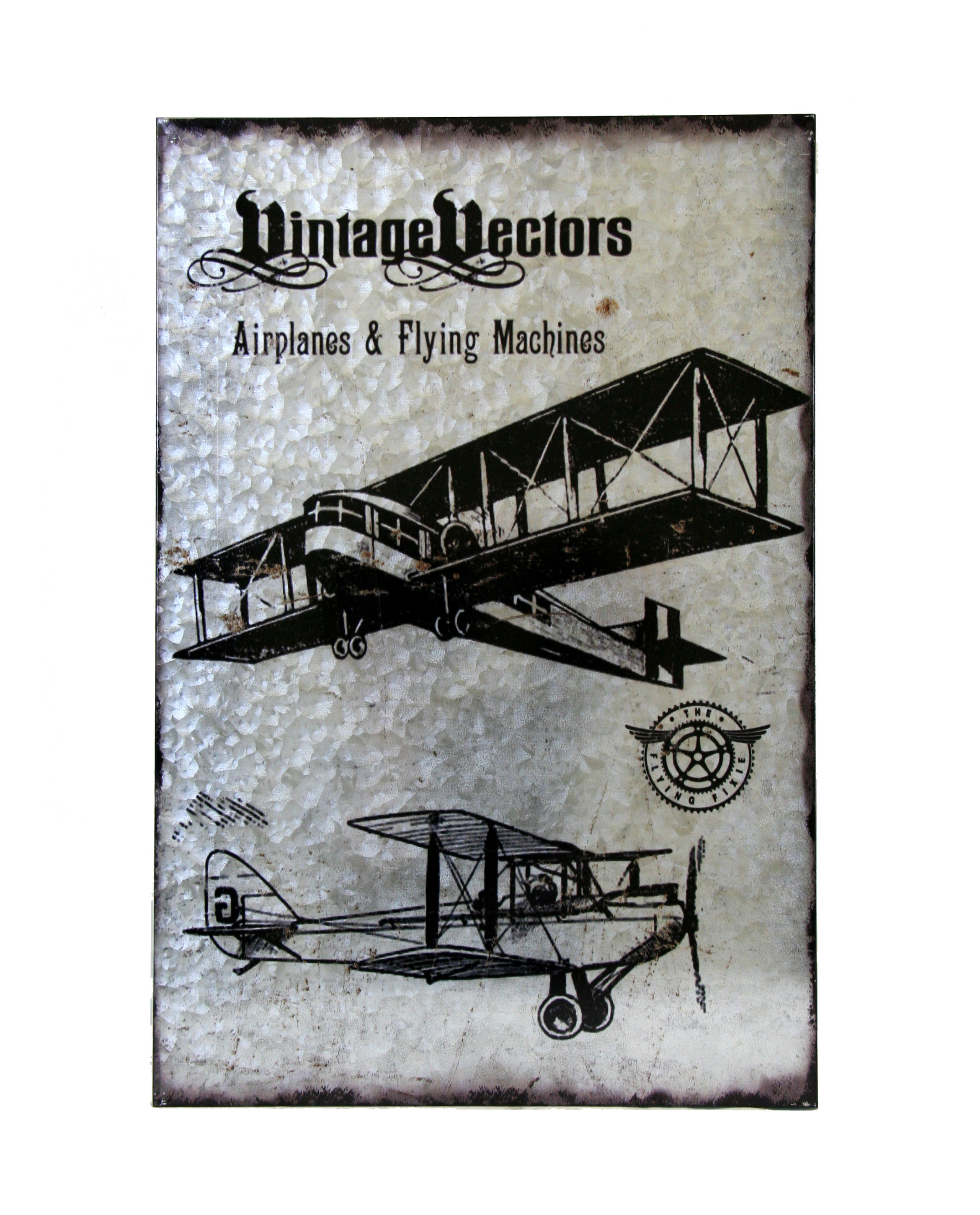 17 Stories Vintage Airplanes And Flying Machine Sign Wall Decor