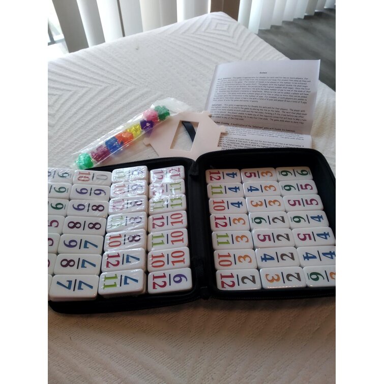 Double 12 Mexican Train Number Dominoes to Go Travel Size With Zip up Case for sale online