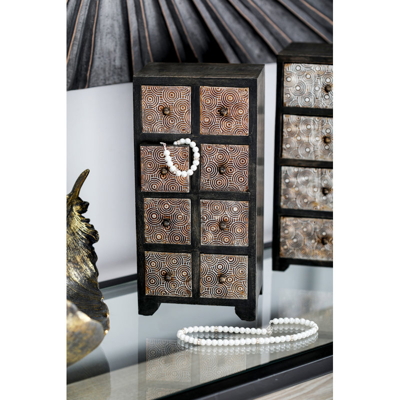 Bloomsbury Market Cincinnatus Rustic Curved Square Paneled 8 Drawer Vertical Free Standing Jewelry Box Wayfair Jewelry, accessories and home accents. wayfair