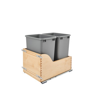 Dual Wood Tilt Out Trash Bin Wayfair