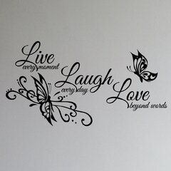 DigTour WallArt Live Love Laugh Words & Letters Wall Stickers Vinyl Wall Decals Quotes White, Large 