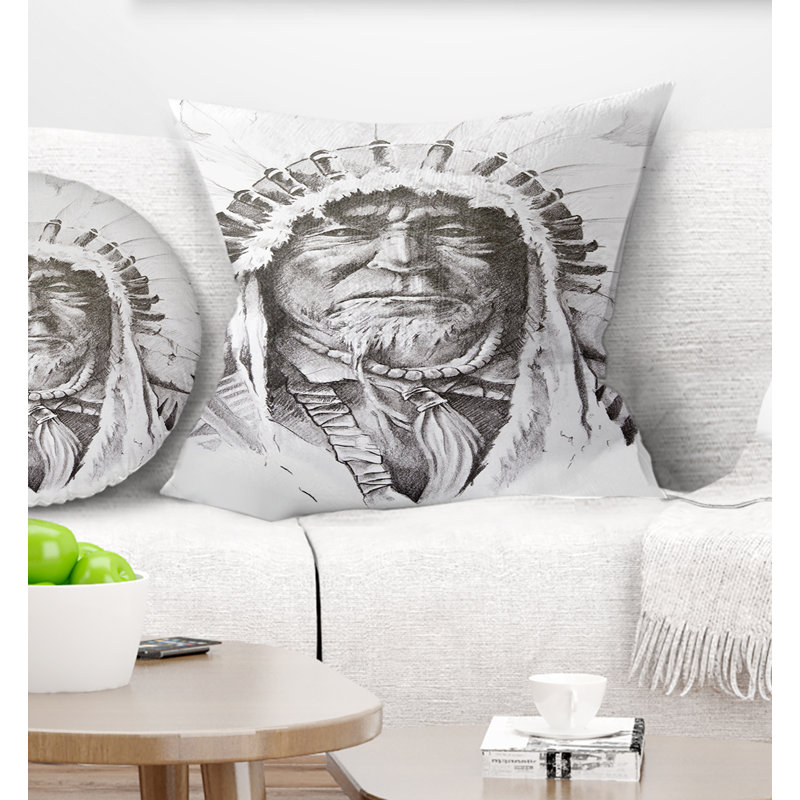 East Urban Home Portrait Native American Indian Pillow Wayfair Portrait Native American Indian Pillow