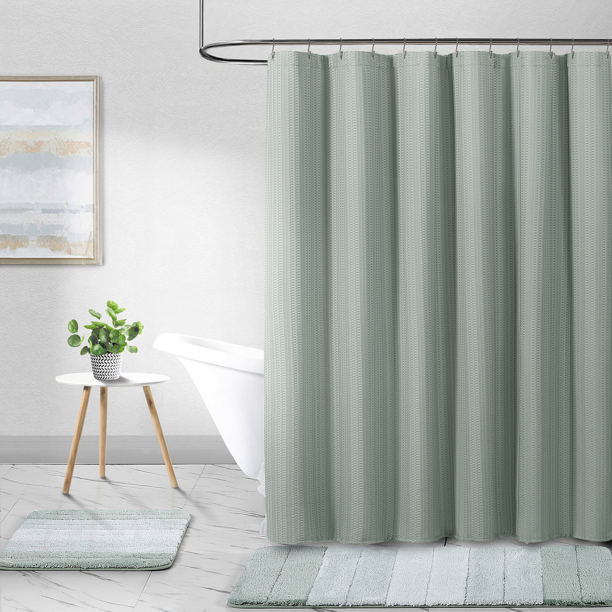 Gracie Oaks Jaen Solid Color Single Shower Curtain & Reviews | Wayfair