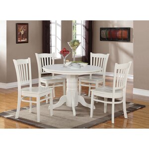 Langwater Traditional 5 Piece Solid Wood Dining Set