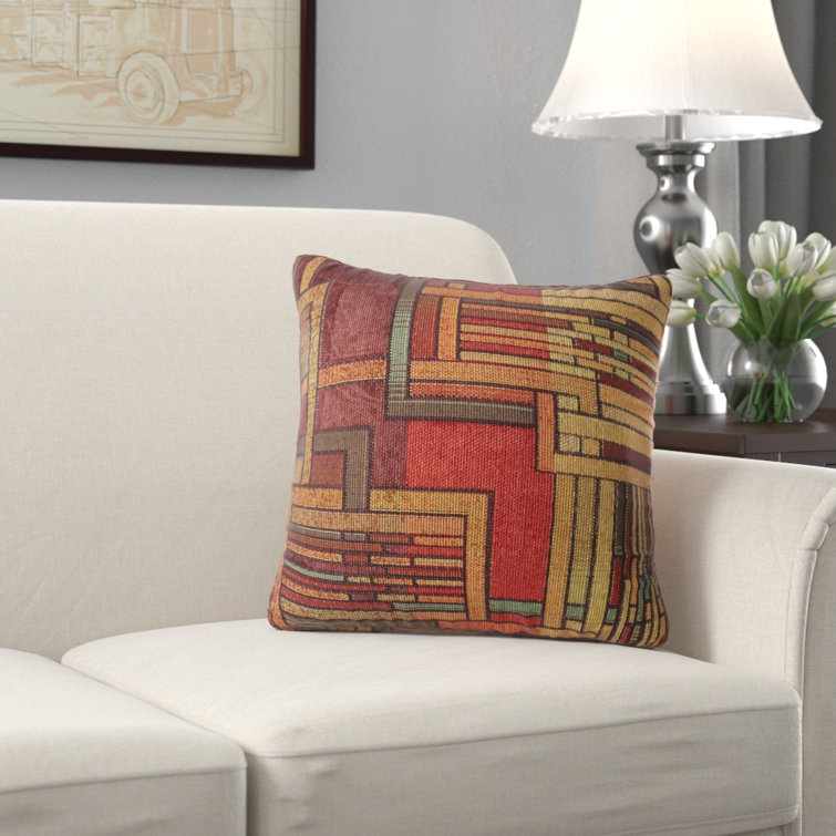The Pillow Collection Nowles Geometric Geranium Down Filled Throw Pillow The Pillow Collection Nowles Geometric Geranium Down Filled Throw Pillow