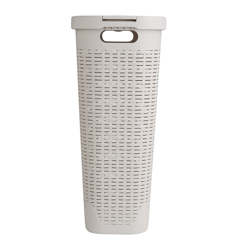 slim laundry hamper with lid