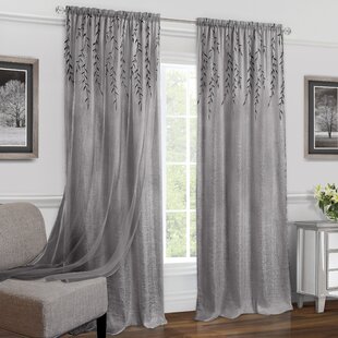Shiny Silver Stars On Sheer Organza Curtain/Valance Window Treatment 