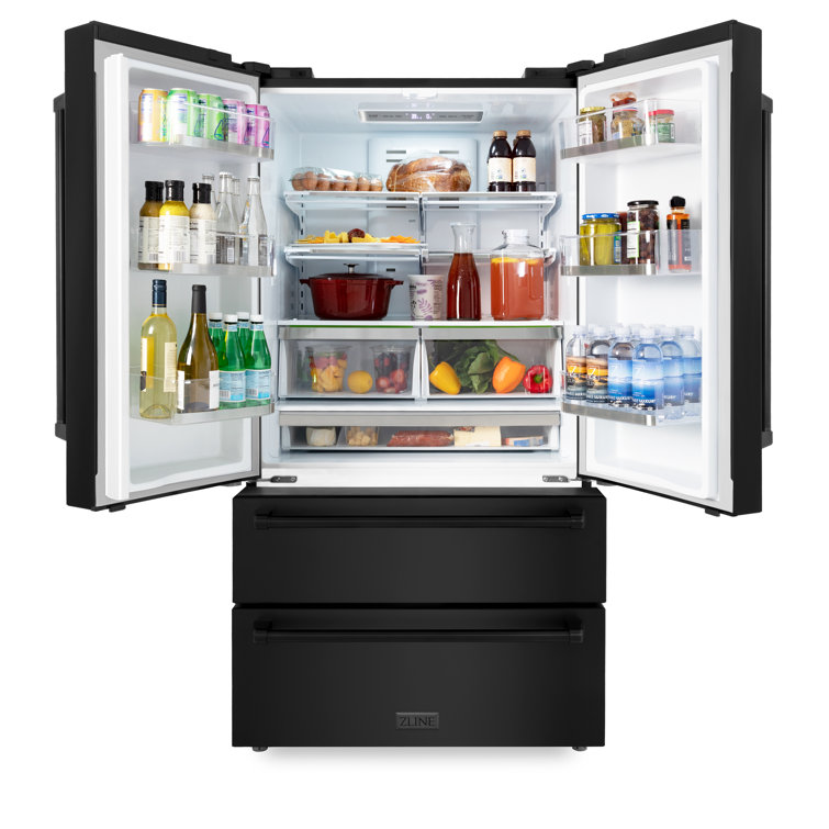 Zline Kitchen And Bath 36 Counter Depth French Door 22 5 Cu Ft Refrigerator Wayfair
