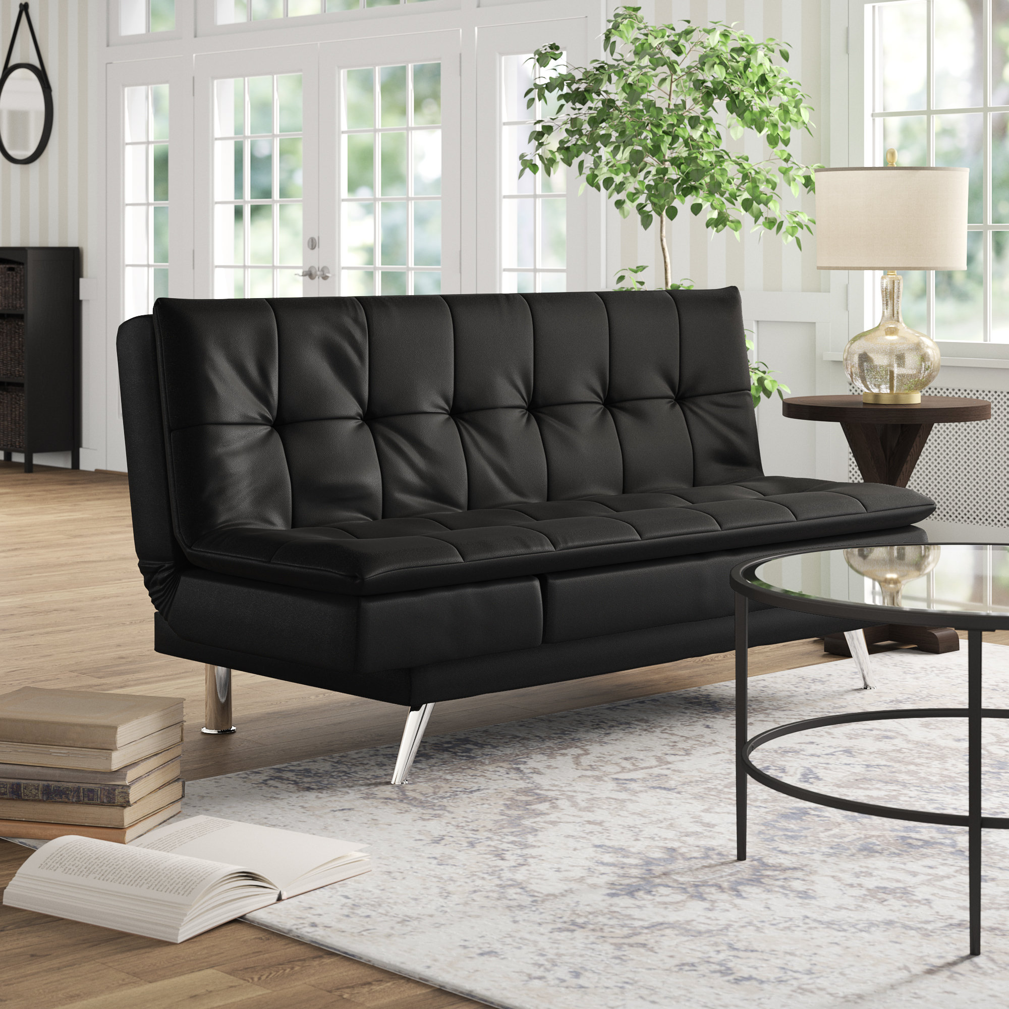 Latitude Run® 72'' Vegan Leather Sleeper Sofa & Reviews Wayfair