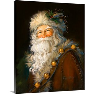 Christmas Art 'Father Christmas' by Susan Comish Graphic Art on Wrapped Canvas