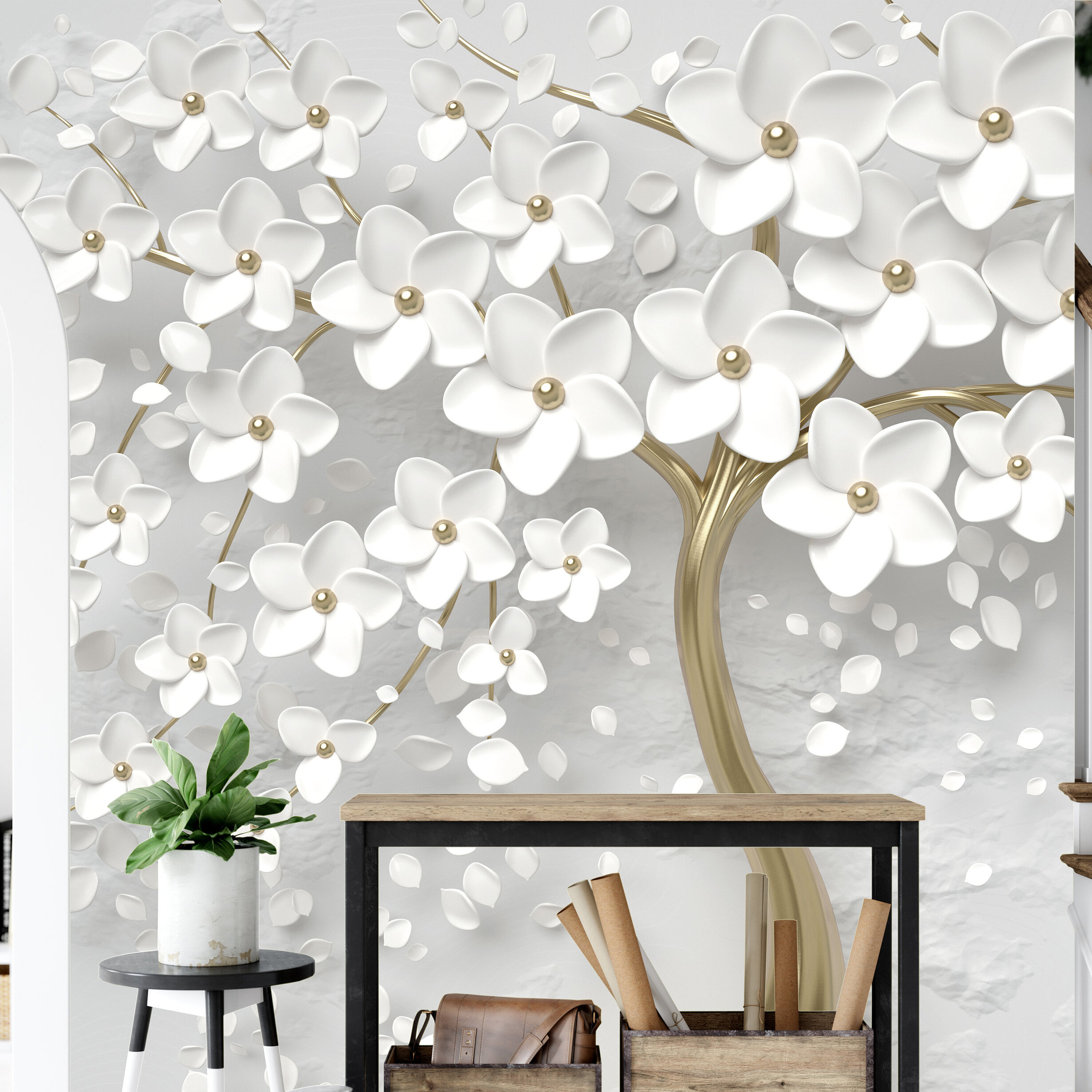 EazzyWalls Peel & Stick Floral Wallpaper | Wayfair