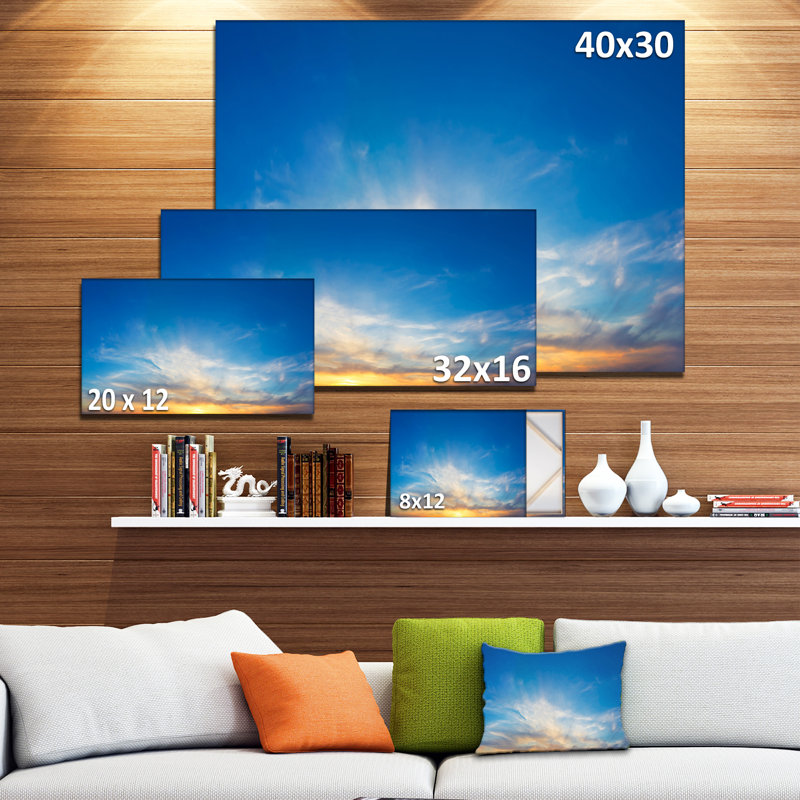 Designart Bright Blue Evening Sky Panorama Photographic Print On
