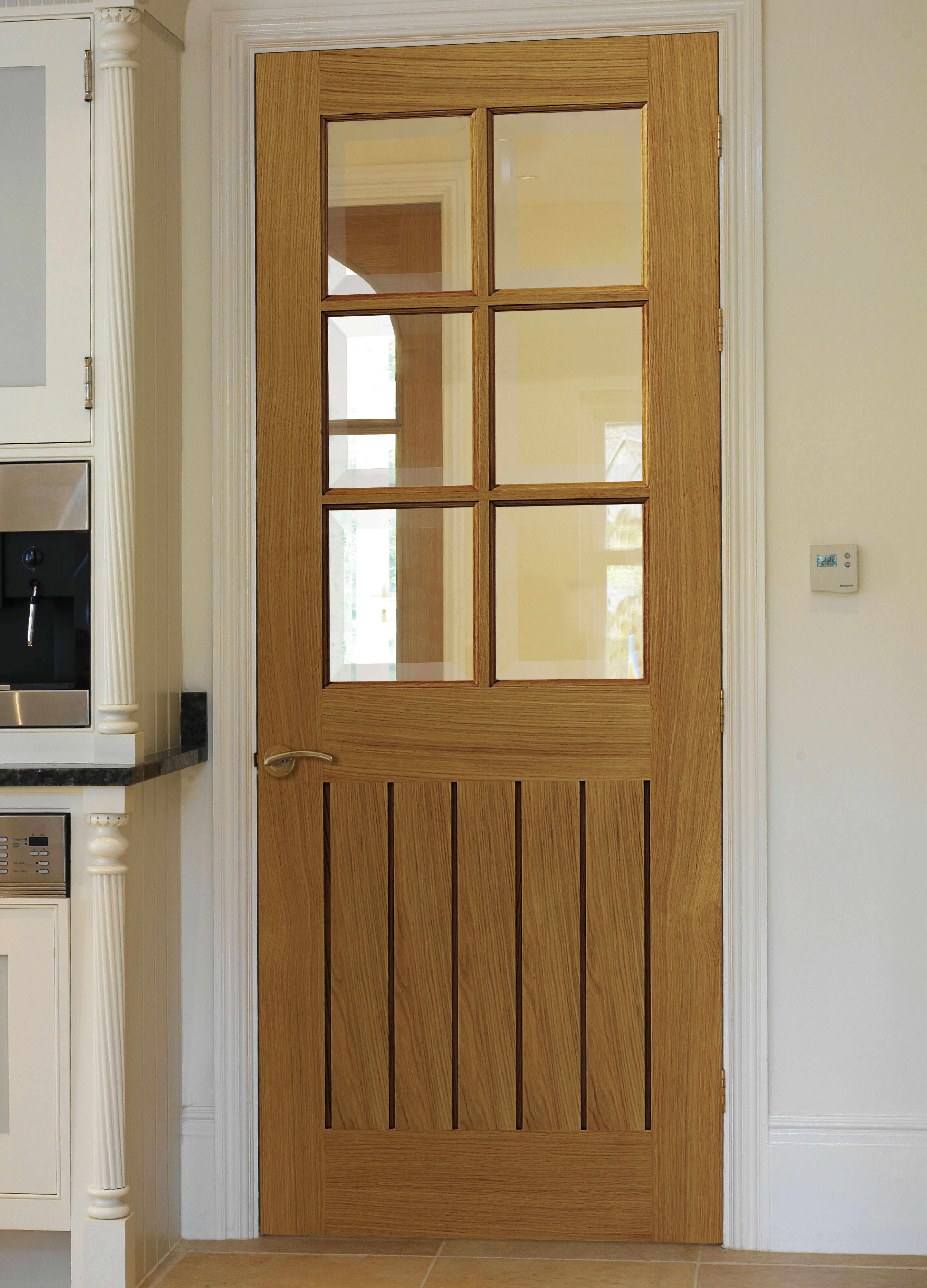 Jb Kind Doors Yoxall Solid Glazed Oak Slab Internal Door