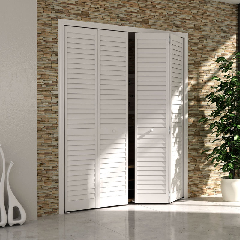 Frameport Louvered Manufactured Wood Painted Finish Plantation Bi
