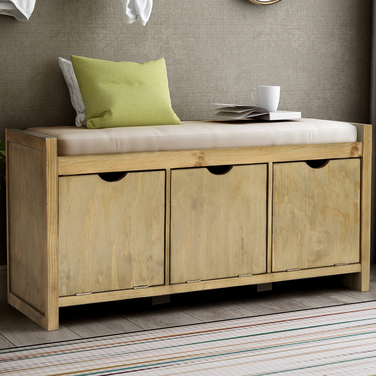 Latitude Run® Rivera Solid Wood Cubby Storage Bench & Reviews Wayfair