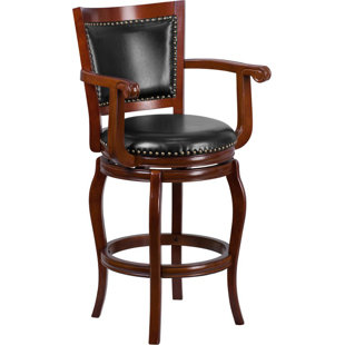 Go to store & view more images Darby Home Co Matheson 30'' Panel Back Swivel Bar Stool