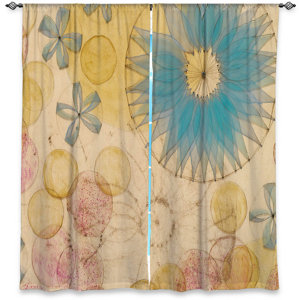 Abstract Room Darkening Rod Pocket Curtain Panels (Set of 2)