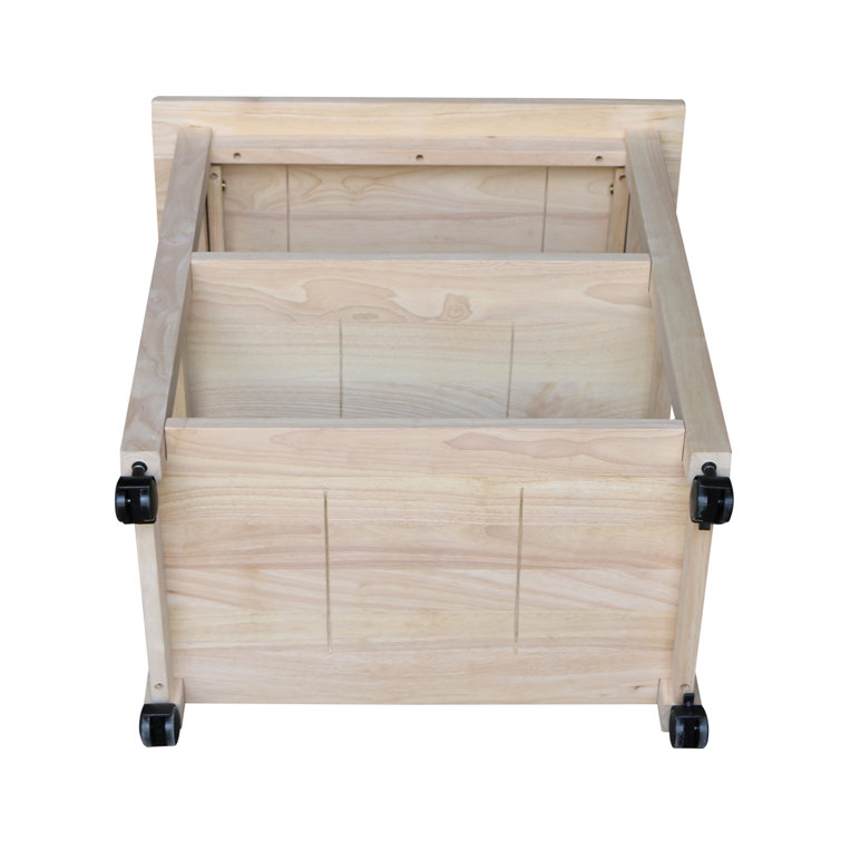 Lynn 26'' Wide Rolling Kitchen Cart with Solid Wood Top