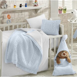 6 Piece pcs Baby Nursery Bedding Set Sheet For Cot Cotbed Bear Moon Embroidery 