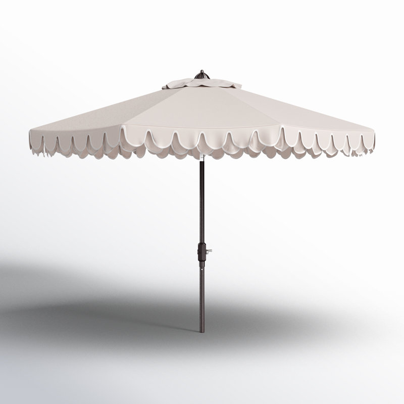 10' 10'' Beach Umbrella Fabric Color: Beige/White
