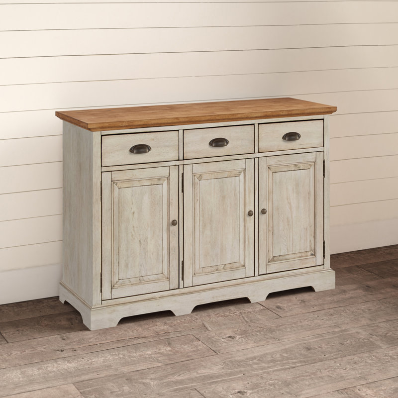 Wintham 52 Wide 3 Drawer Rubberwood Wood Sideboard Reviews Birch Lane