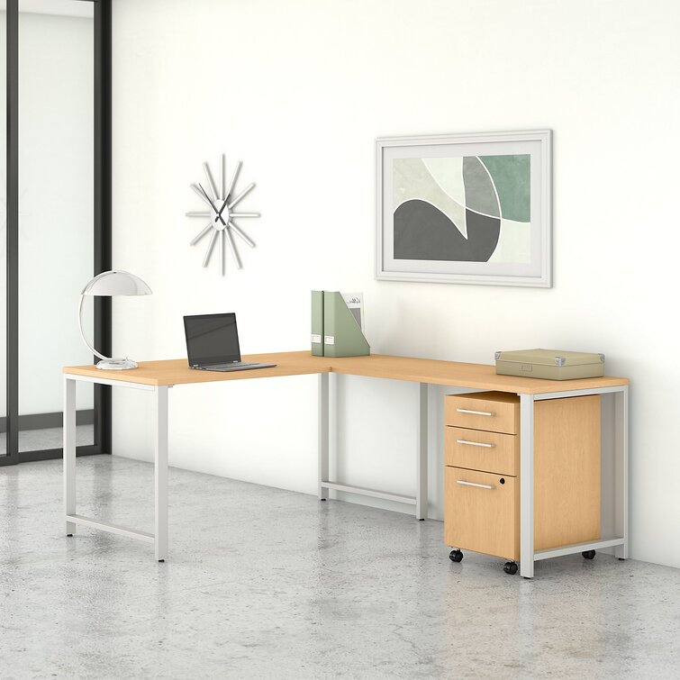 Bush Business Furniture 400 Series 3 Drawer Mobile File Cabinet in White 