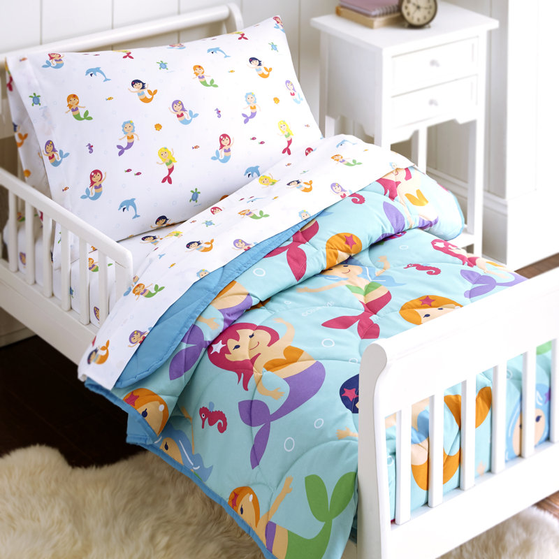 Wildkin Mermaids 4 Piece Toddler Bedding Set Reviews Wayfair