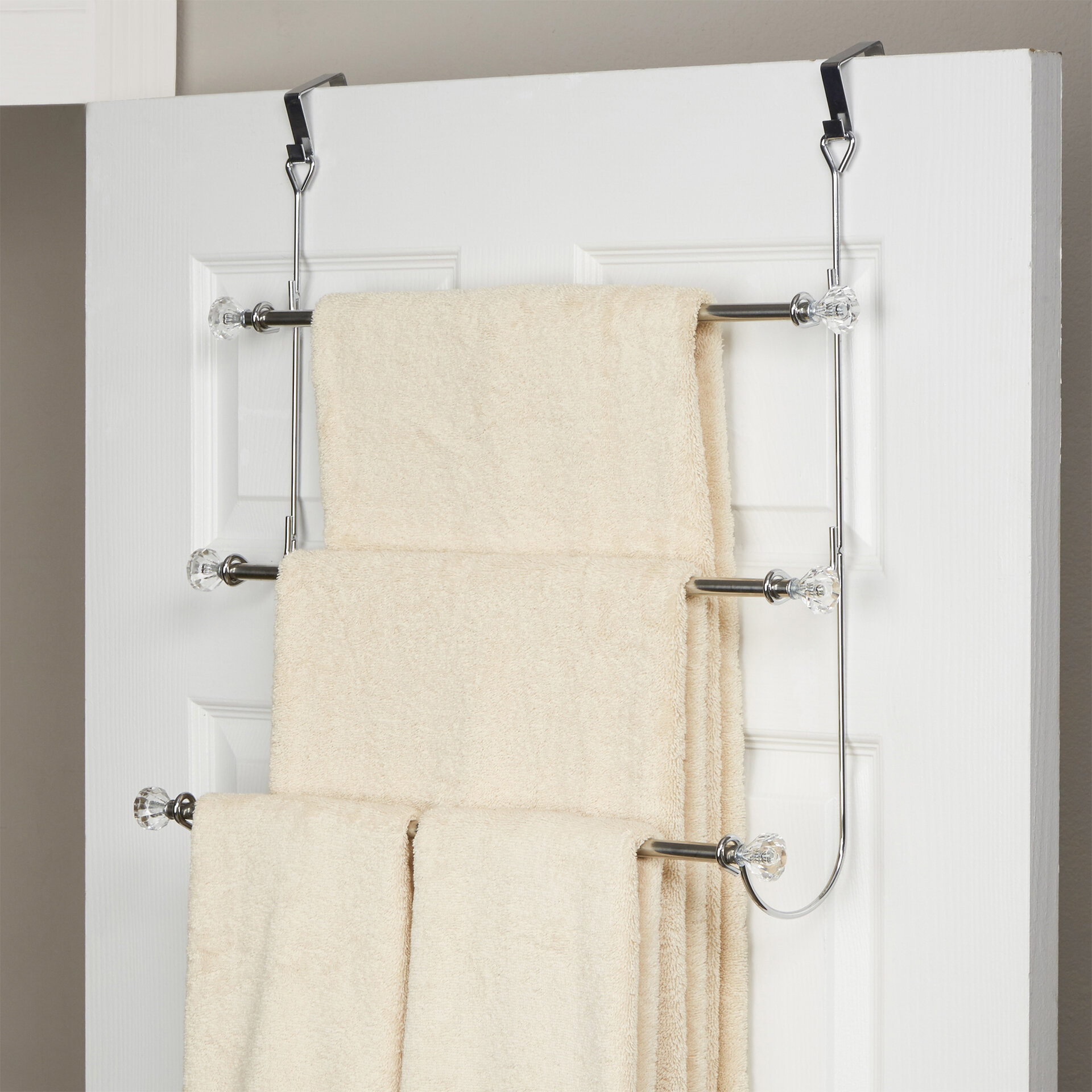 Towel Rack Bathroom Hanging Holder Wall Mount Over The Door Hanger Organizer Bar 