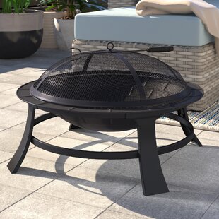 Cathryn Outdoor Steel Charcoal/Wood Burning Fire Pit By Belfry Heating