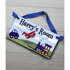 Transportation Personalized Bedroom Door Sign