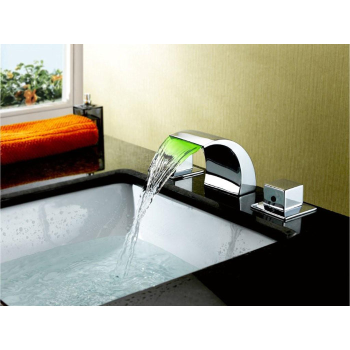 Sumerain Widespread Led Waterfall Bathroom Sink Faucet Reviews Widespread Led Waterfall Bathroom Sink Faucet