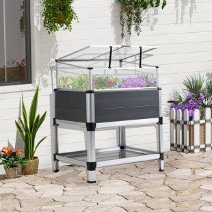 Raised Garden Bed Succulents and Other Plants Indoor Outdoor Use 38x22x36-inch Flowers Vegetables Metal Frame Support Metal Frame Elevated Wood Planter for Growing Fresh Herbs 