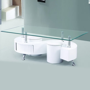 Infinity Premier Tempered Glass Coffee Table by Fab Glass and Mirror New Design