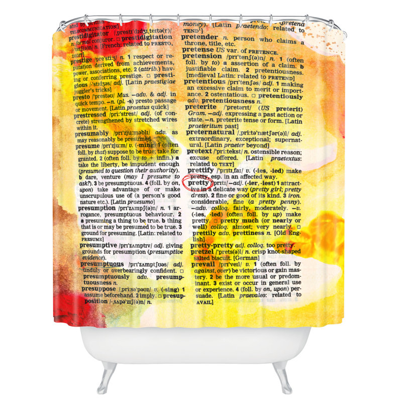 East Urban Home Pretty Dictionary Art Single Shower  