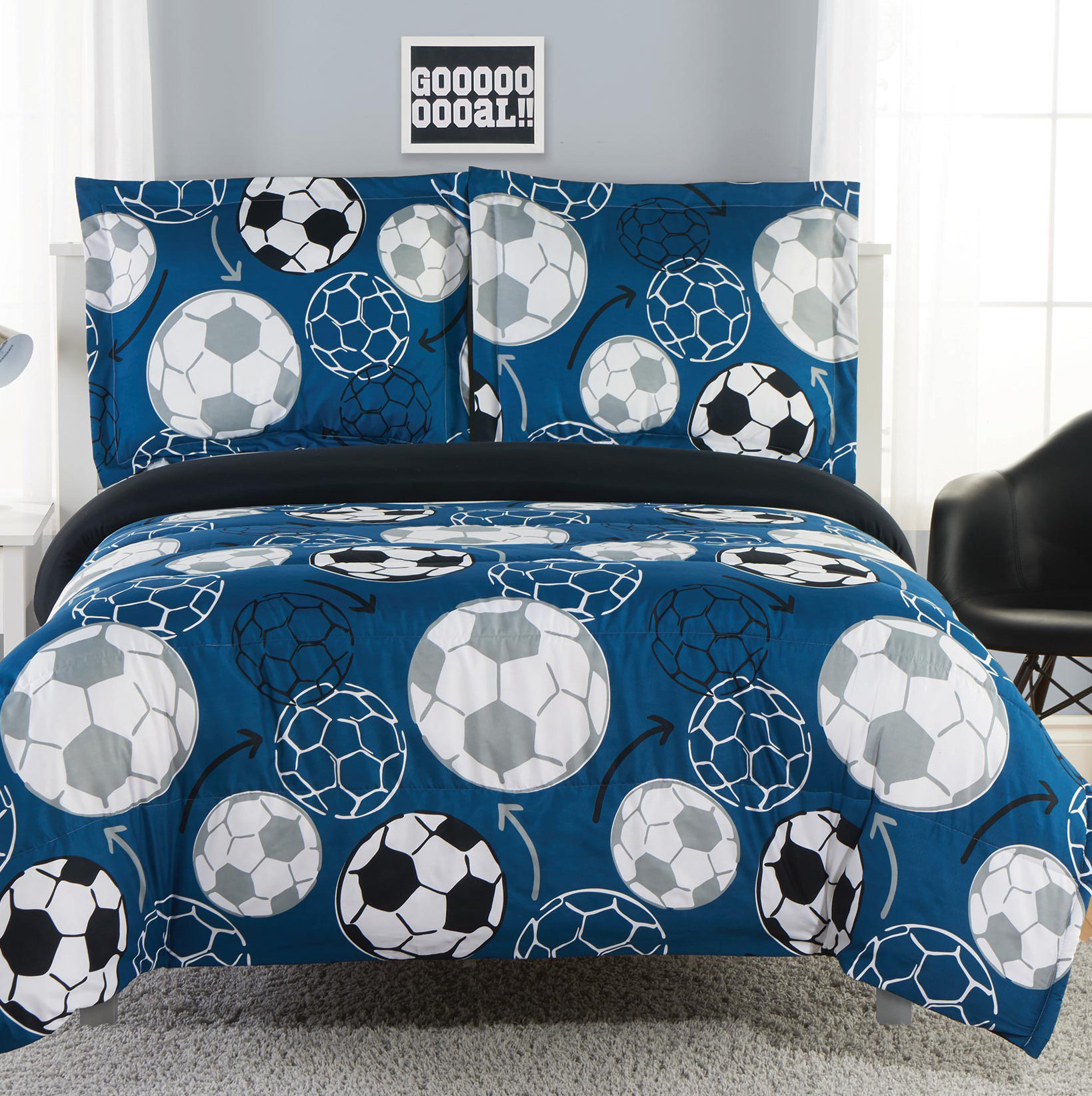 Zoomie Kids Creger Soccer Practice Reversible Comforter Set Wayfair