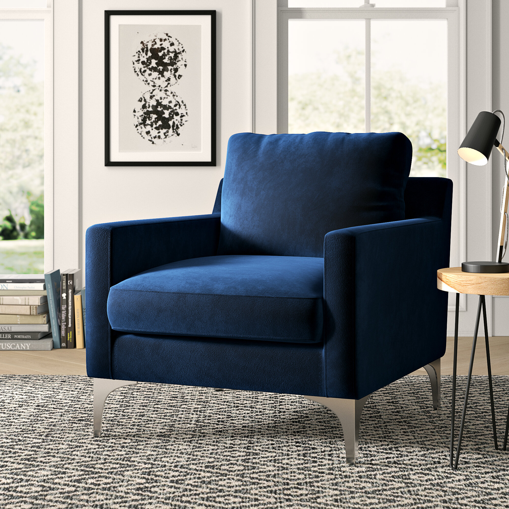 Modern Blue Minimalist Accent Chairs Allmodern